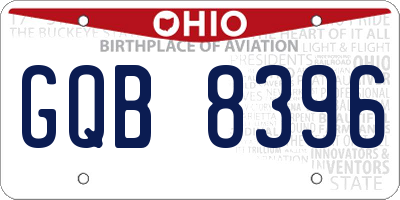 OH license plate GQB8396