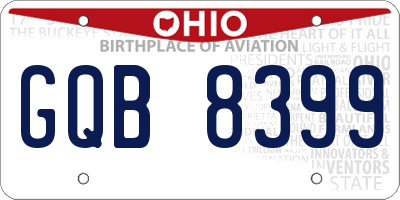 OH license plate GQB8399