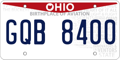 OH license plate GQB8400