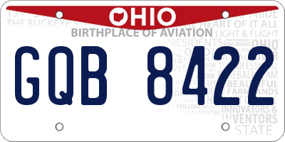 OH license plate GQB8422