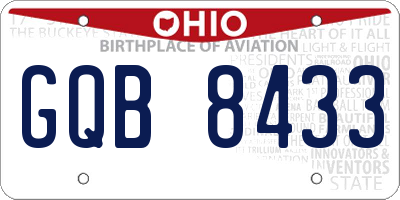 OH license plate GQB8433