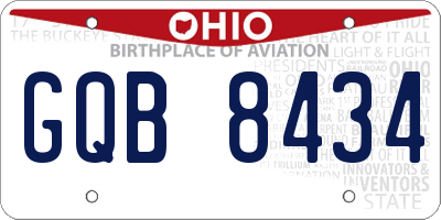 OH license plate GQB8434