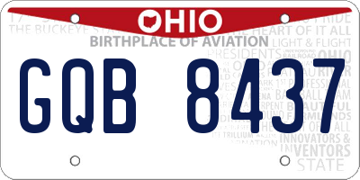 OH license plate GQB8437