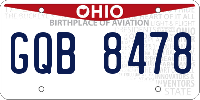 OH license plate GQB8478