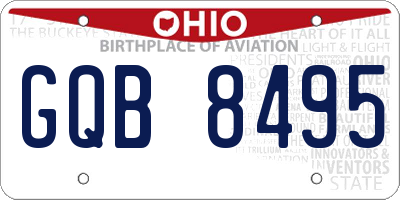 OH license plate GQB8495