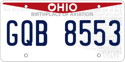 OH license plate GQB8553