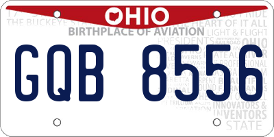 OH license plate GQB8556