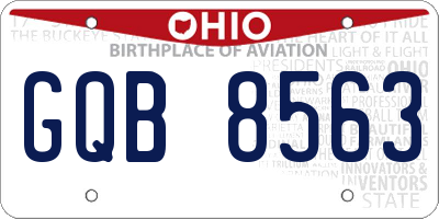 OH license plate GQB8563