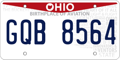 OH license plate GQB8564