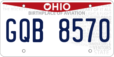 OH license plate GQB8570