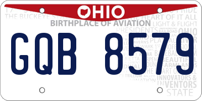 OH license plate GQB8579