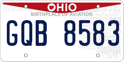 OH license plate GQB8583