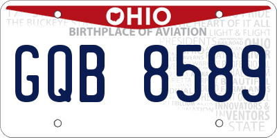 OH license plate GQB8589