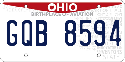 OH license plate GQB8594