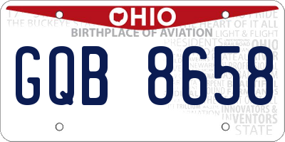 OH license plate GQB8658