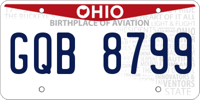 OH license plate GQB8799