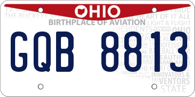 OH license plate GQB8813