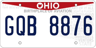 OH license plate GQB8876