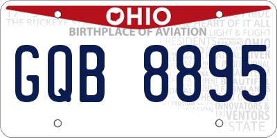 OH license plate GQB8895