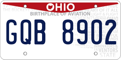 OH license plate GQB8902