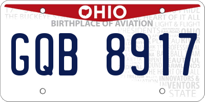 OH license plate GQB8917