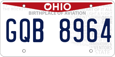 OH license plate GQB8964