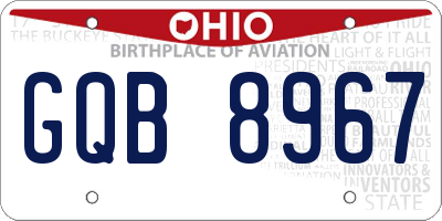 OH license plate GQB8967