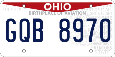 OH license plate GQB8970