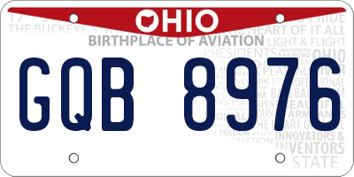 OH license plate GQB8976