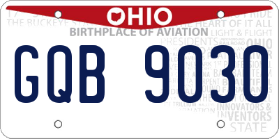 OH license plate GQB9030