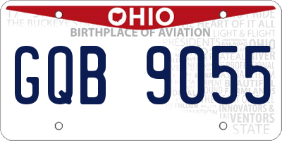 OH license plate GQB9055