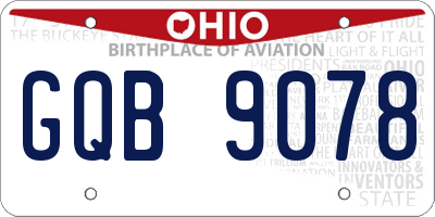 OH license plate GQB9078