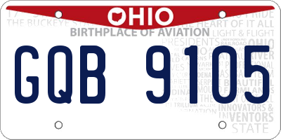 OH license plate GQB9105