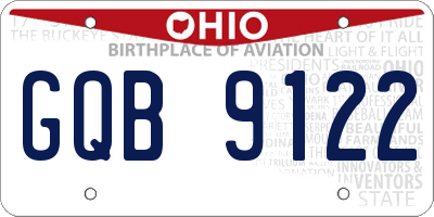 OH license plate GQB9122