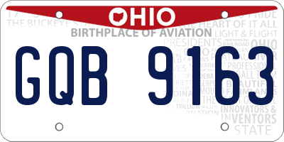 OH license plate GQB9163