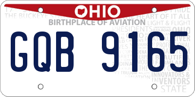 OH license plate GQB9165