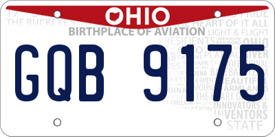 OH license plate GQB9175
