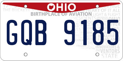 OH license plate GQB9185