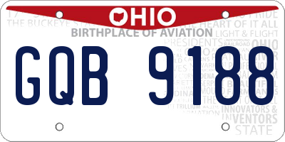OH license plate GQB9188