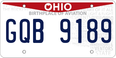 OH license plate GQB9189
