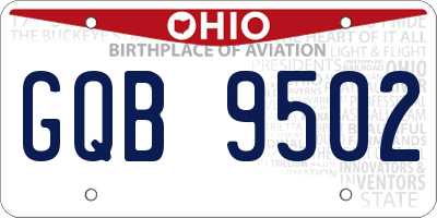 OH license plate GQB9502