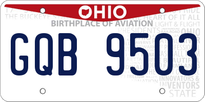 OH license plate GQB9503