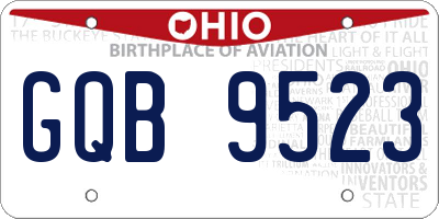 OH license plate GQB9523