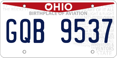OH license plate GQB9537