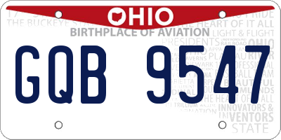 OH license plate GQB9547