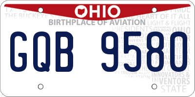 OH license plate GQB9580
