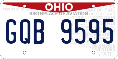 OH license plate GQB9595