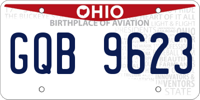OH license plate GQB9623