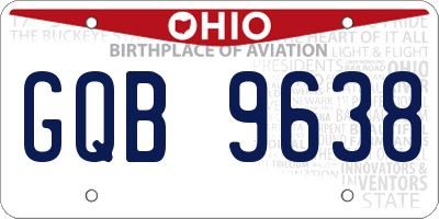 OH license plate GQB9638