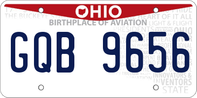 OH license plate GQB9656